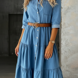 Bárbara - Elegantní Casual Denim Šaty
