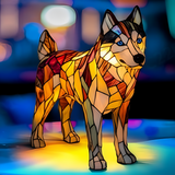 Husky - Lampa ve vitráži