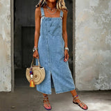 Susana - Casual Denim Šaty na Ramínka