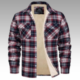 Tiago - Trucker bunda s pruhy z fleece