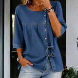 Vera - Dlouhá Vintage Denim Blůza