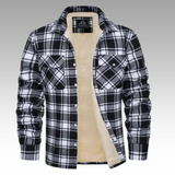 Tiago - Trucker bunda s pruhy z fleece