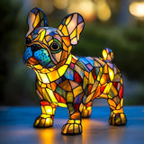 Francouzský Bulldog - Vitrážová Lampa