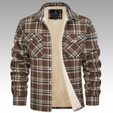 Tiago - Trucker bunda s pruhy z fleece