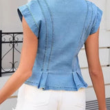 Vera - Denim top s výstřihem do V