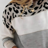 Júlia - Casualní svetr s leopardím vzorem