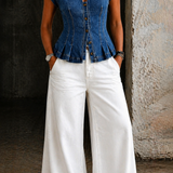 Vera - Denim top s výstřihem do V