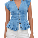 Vera - Denim top s výstřihem do V