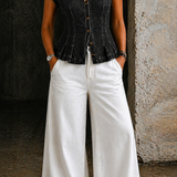Vera - Denim top s výstřihem do V