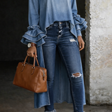 Vânia - Casual Denim Blůza