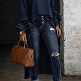 Vânia - Casual Denim Blůza