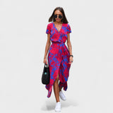 Růžový lilie - Vestido Boho Chic