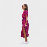 Růžový lilie - Vestido Boho Chic