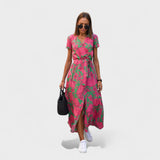 Růžový lilie - Vestido Boho Chic