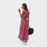 Růžový lilie - Vestido Boho Chic