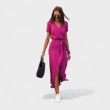 Růžový lilie - Vestido Boho Chic
