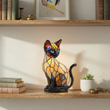 Mystická Kočka - Vitrážová Lampa