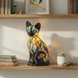 Mystická Kočka - Vitrážová Lampa