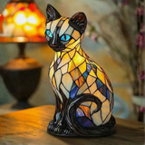 Mystická Kočka - Vitrážová Lampa