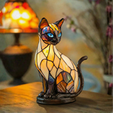 Mystická Kočka - Vitrážová Lampa