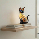 Mystická Kočka - Vitrážová Lampa