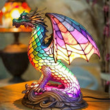 Drak - Vitrážová Lampa