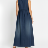 Iva - Vintage Denim Maxi Šaty