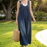 Iva - Vintage Denim Maxi Šaty