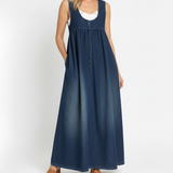 Iva - Vintage Denim Maxi Šaty