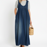 Iva - Vintage Denim Maxi Šaty