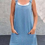 Irís - Casual Denim Šaty na Ramínka