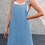Irís - Casual Denim Šaty na Ramínka