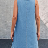 Irís - Casual Denim Šaty na Ramínka